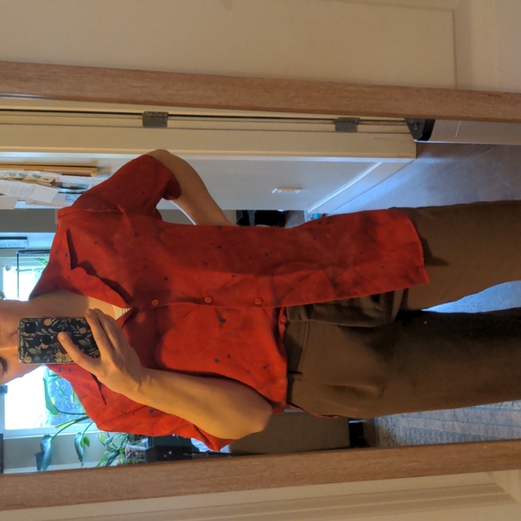 Vintage Button Up in Red - Picture 2 of 4